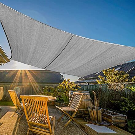 Sonnensegel, Sonnenschutz Sunsegel UV-Schutz 98% Hohe Wärmeableitung hohen Zugkräften standhalten Nicht Durchhängen Maschinenwäsche 2 x 3 m für Balkon Terrasse Garten, Grau  