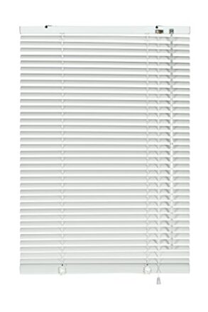 GARDINIA Alu-Jalousie, Sichtschutz, Lichtschutz, Blendschutz, Wand- und Deckenmontage, Aluminium-Jalousie, Weiß, 80 x 130 cm (BxH)  